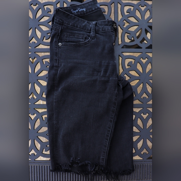 Decree Black Super Stretchy Black Denim Jean Shorts Size 3 - Picture 3 of 3